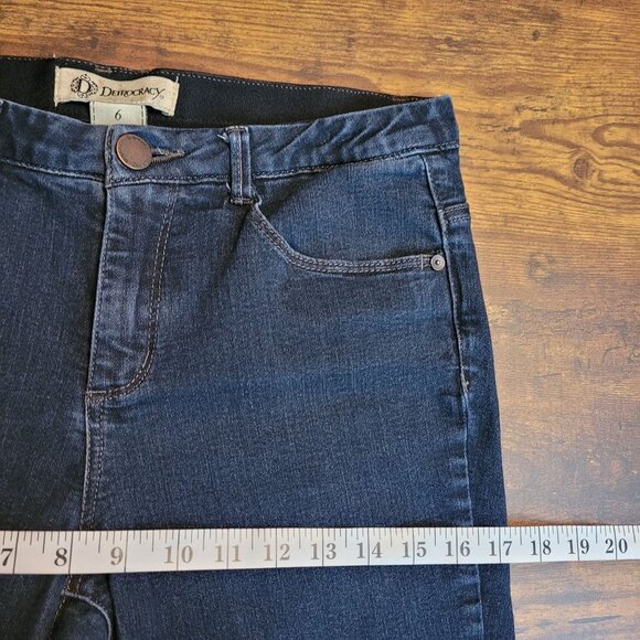Democracy Jeans Size 6 Skinny Cropped Ab Technology Mid Rise Dark Wash - Picture 7 of 11